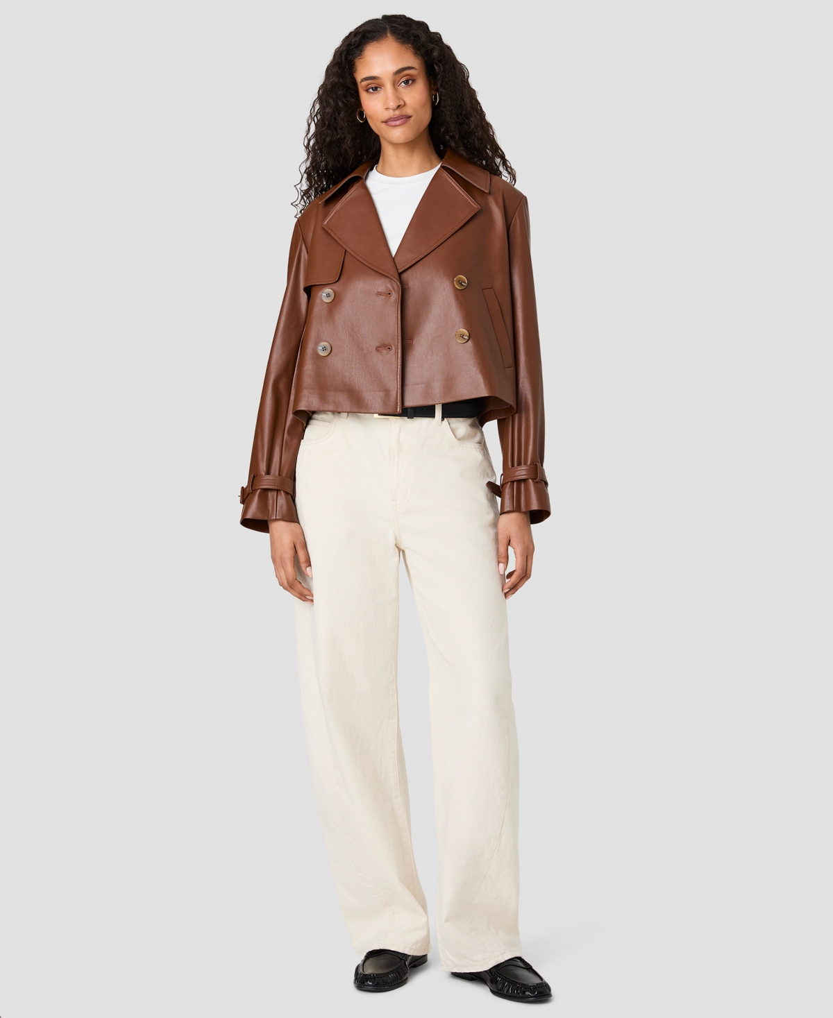 French Connection Women's Porto Button-Front Cropped Jacket