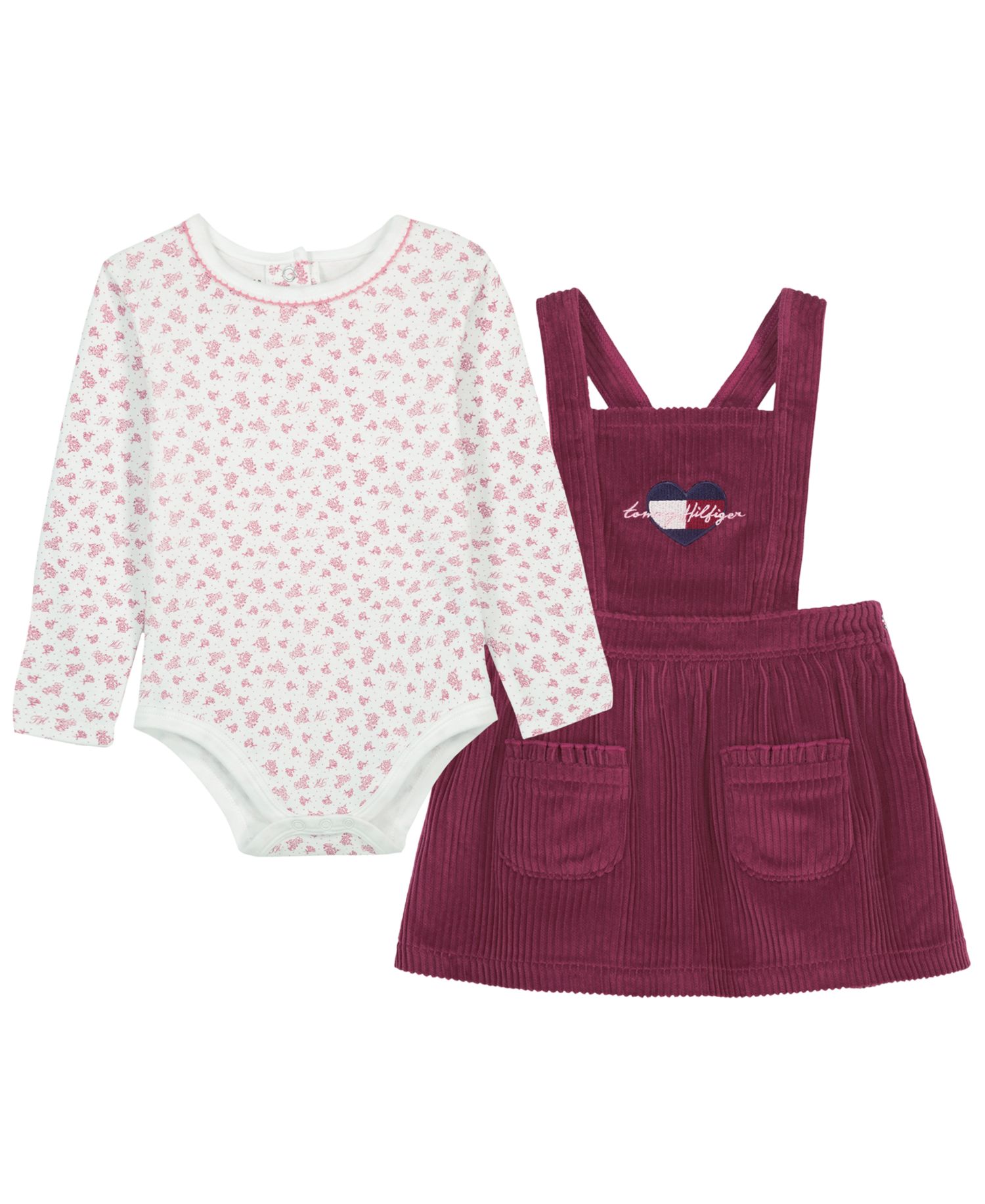 Baby Girls' Long-Sleeve Bodysuit and Jumper, 2-Piece Set