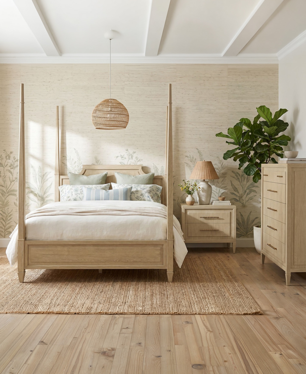 A.r.t. Furniture Eave 3-Piece King Panel Bedroom Set (Bed, Chest & Nightstand)