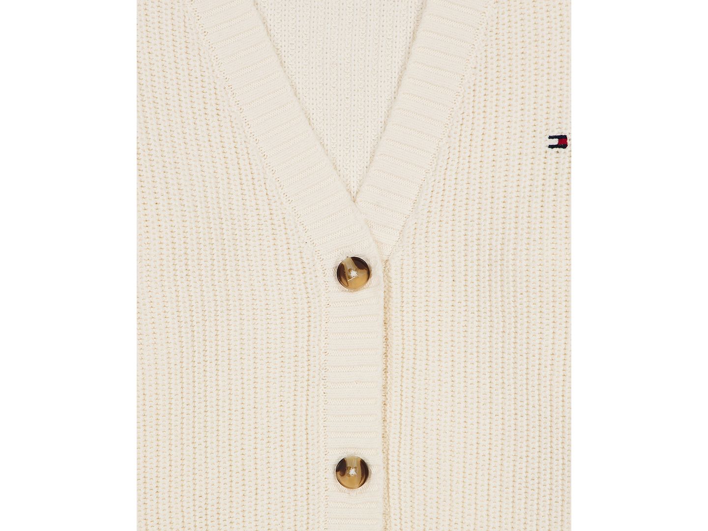 Кардиган Tommy Hilfiger Shaker Rib Cardigan Sweater для девочек, цвет: Натуральный — фото 4