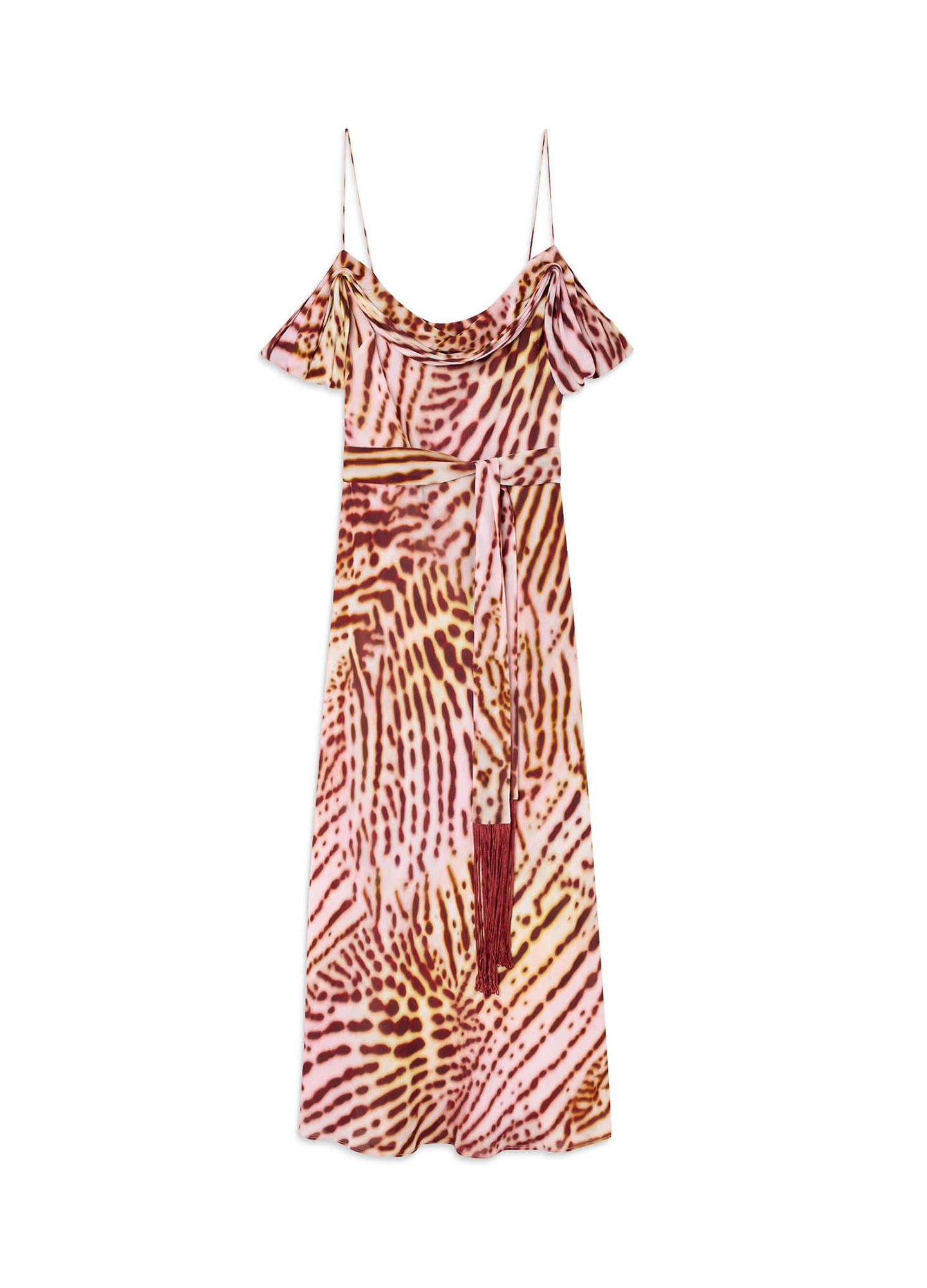 Женское платье Whistles Orchid Print Scarf Midi, цвет: Розовый / Разноцветный — фото 4