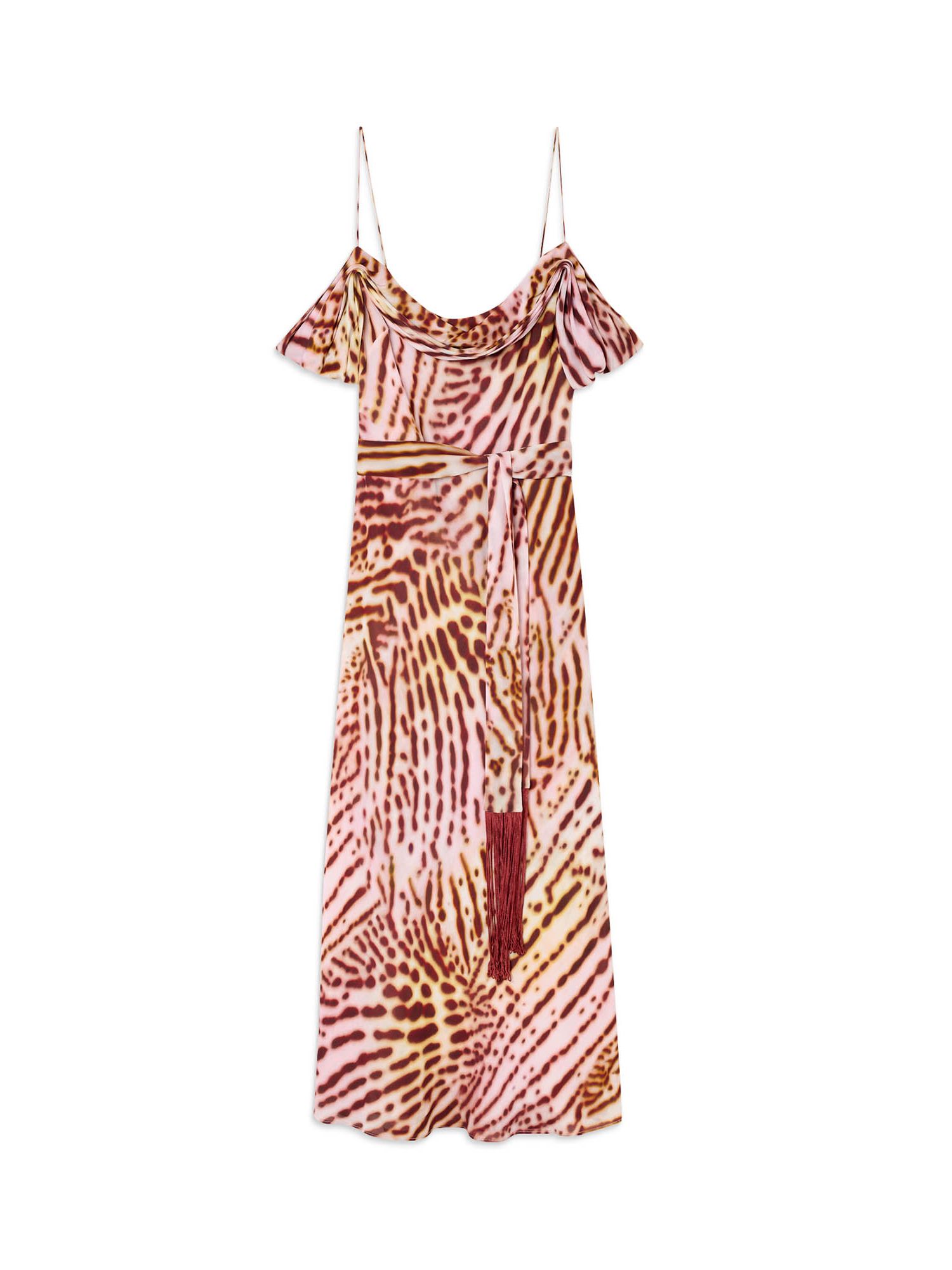 Women's Orchid Print Scarf Midi Dress