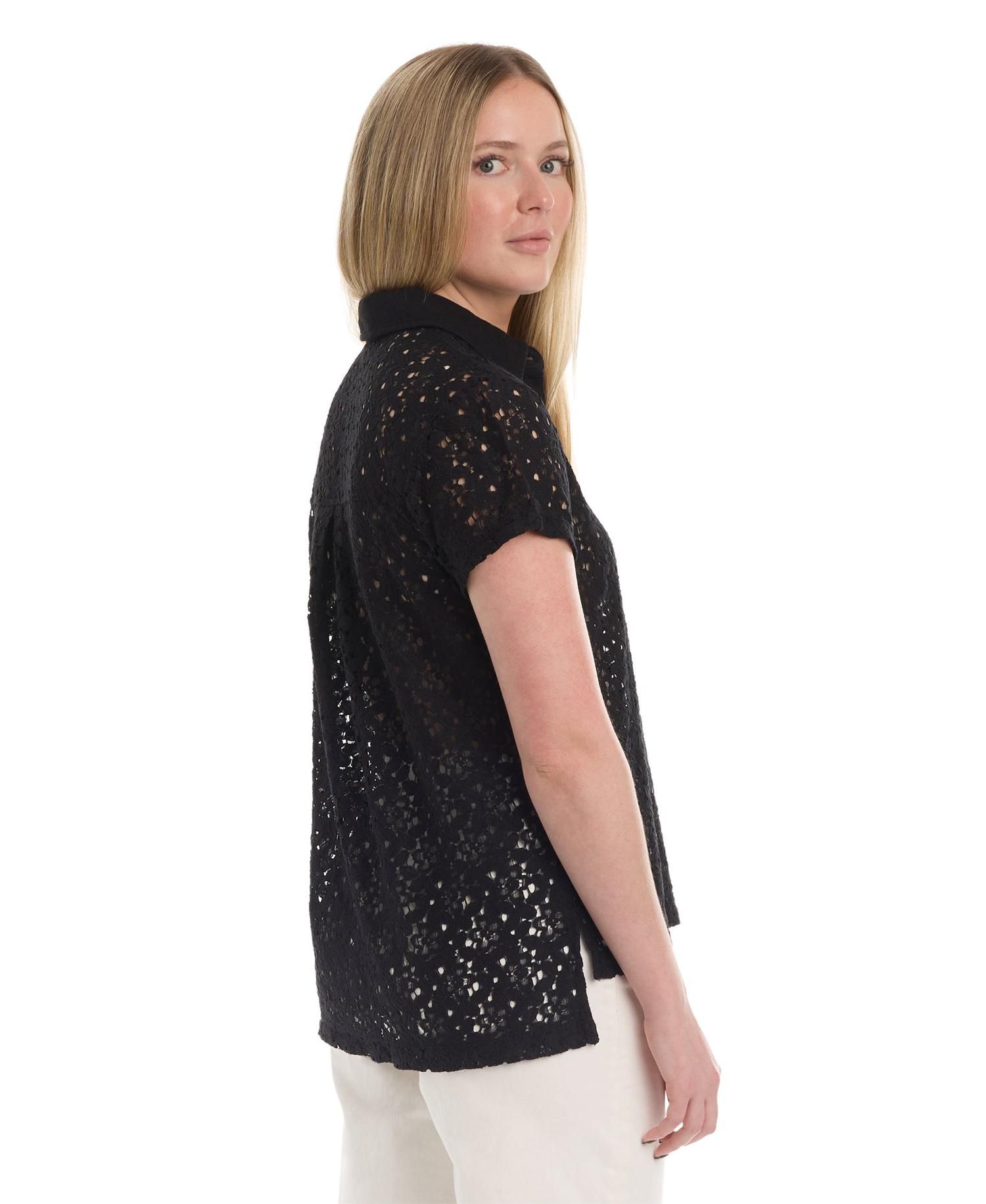 Women's Short Sleeve Lace Polo Tee Women's WILT Short Sleeve Polo Tee