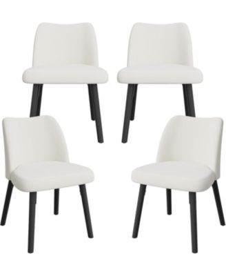 Dining Chairs Set of 4, Mid Century Upholstered Dining Room Chairs with Velvet Seat and Metal Legs, Modern Side Chairs for Kitchen Dining Table
