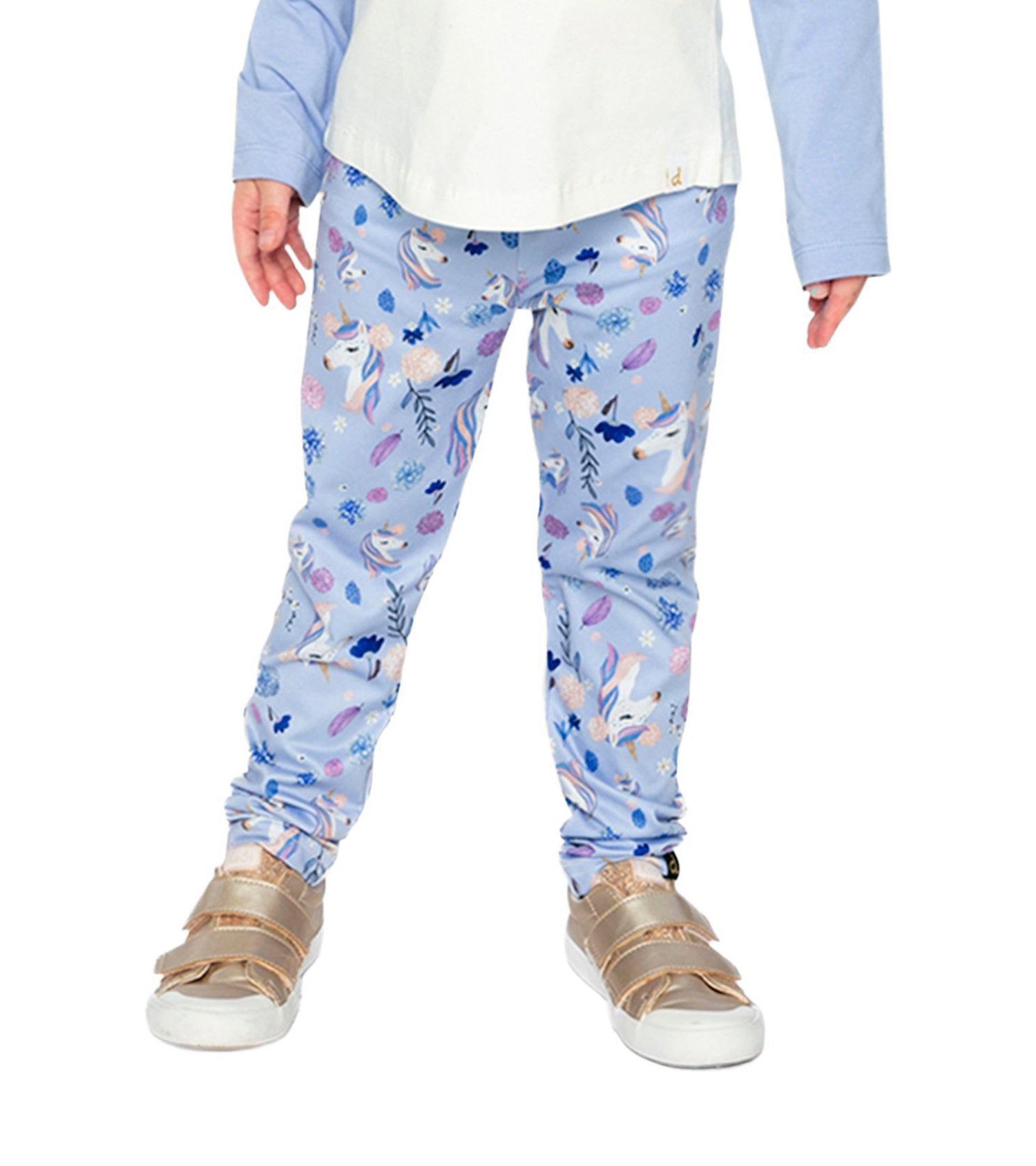 Little and Big Girl (6-12) Printed Leggings Unicorn Print