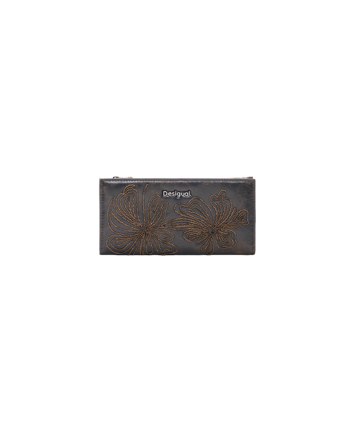 Женская сумка Desigual Large Embroidered Purse, цвет: Тёмный коричневый — фото 1