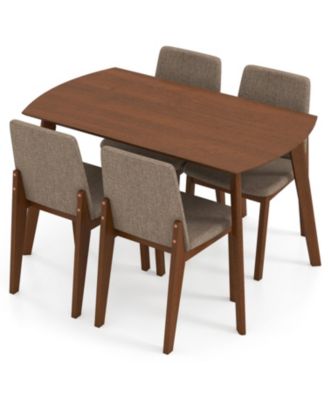 5-Piece Dining Set with Kitchen Table and Upholstered Chairs