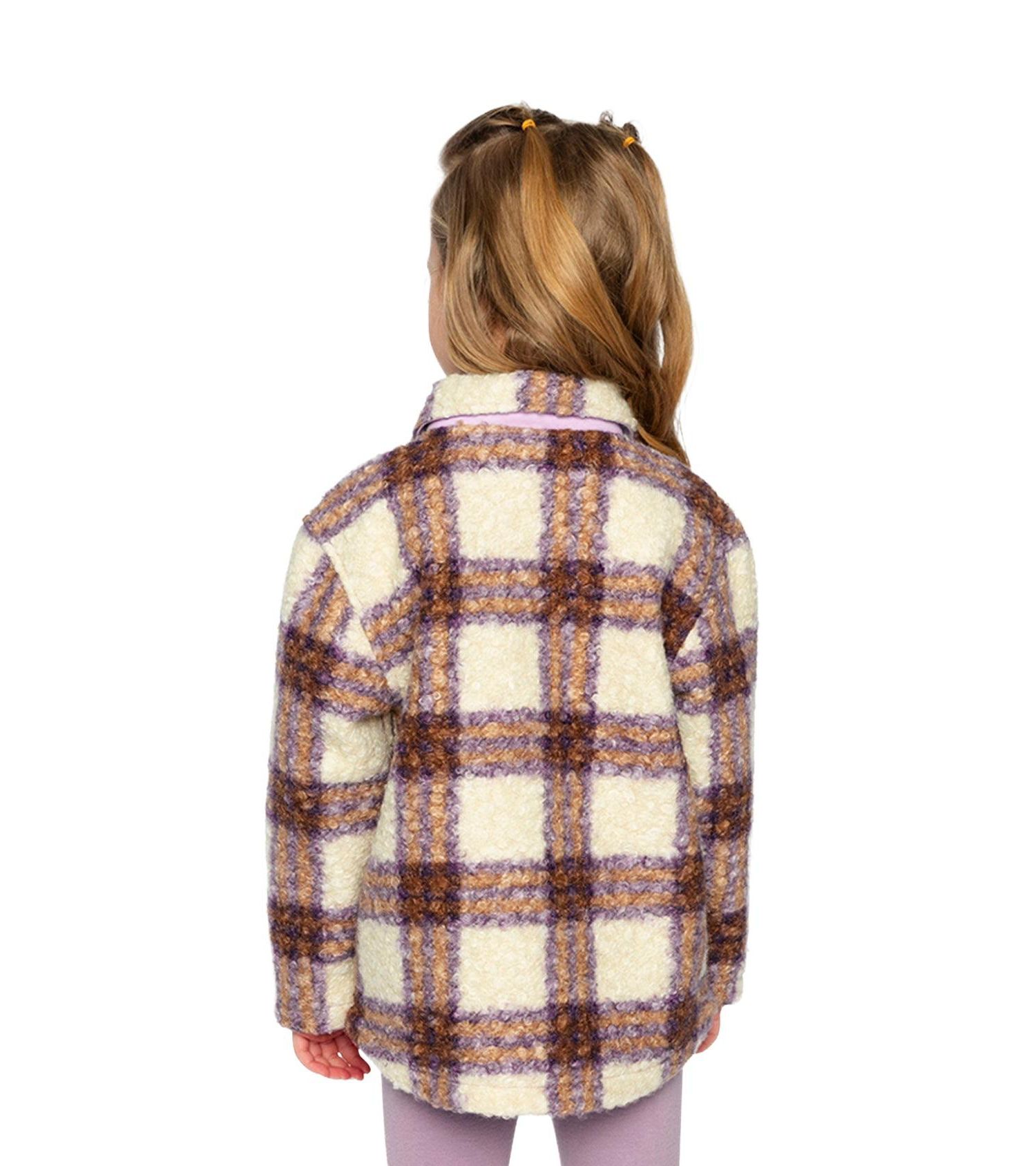 Girls (6-14) Zipped Sherpa Overshirt with Chest Pockets