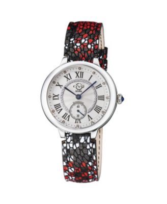 Women's Rome Swiss Quartz Diamond pattern Leather Strap Watch