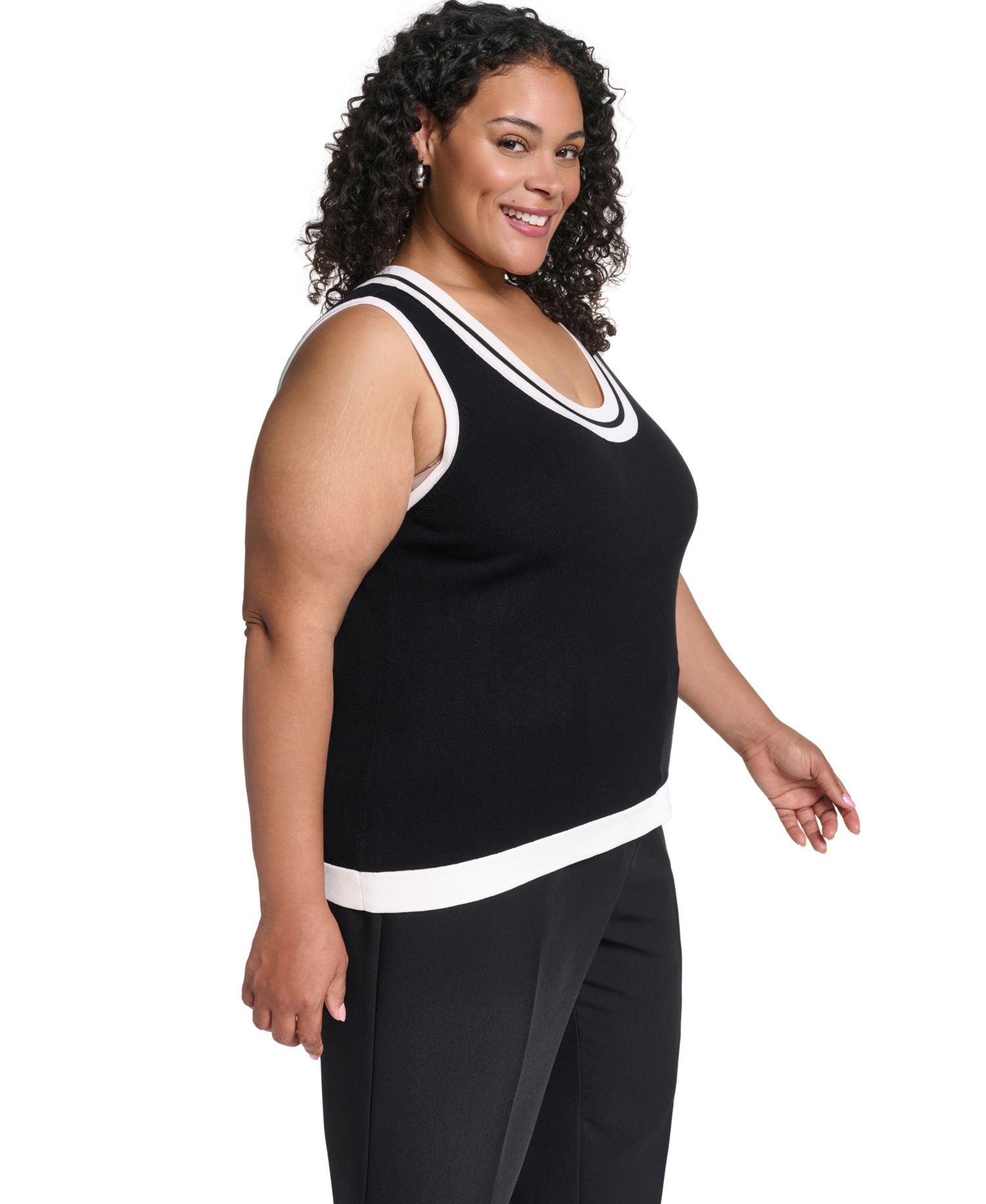 Plus Size Scoop Neck Knit Tank Top