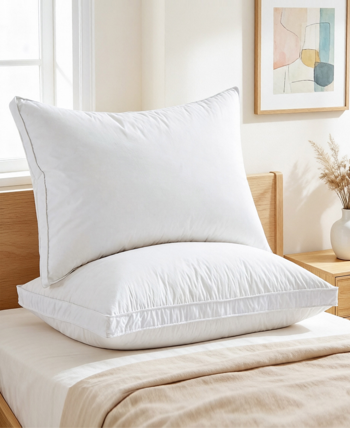 Unikome Down-Around Design Cotton Gusseted 2-Pack Pillows