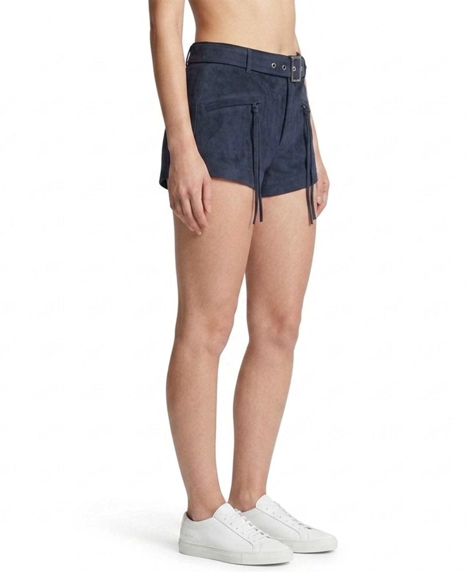 Women's Midnight Drift High-Rise Suede Shorts