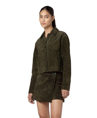 Women's Collared Suede Jacket thumbnail 3