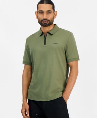 HUGO by Men's Damolino Regular-Fit Quarter-Zip Polo Shirt