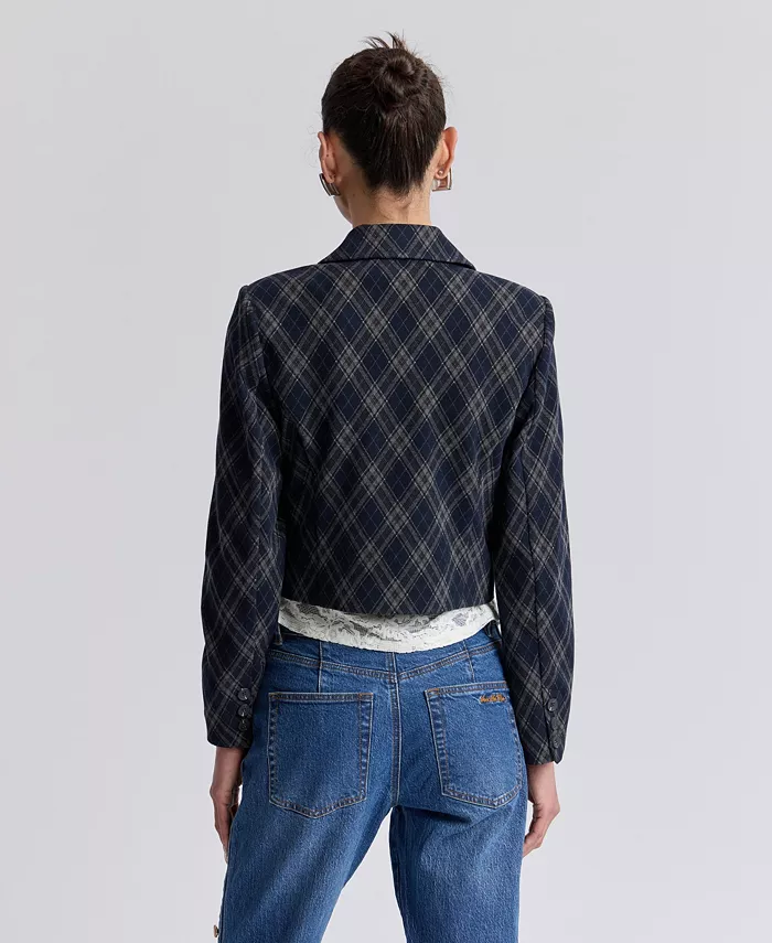 Women's Cropped Double-Breasted Blazer - thumbnail 5