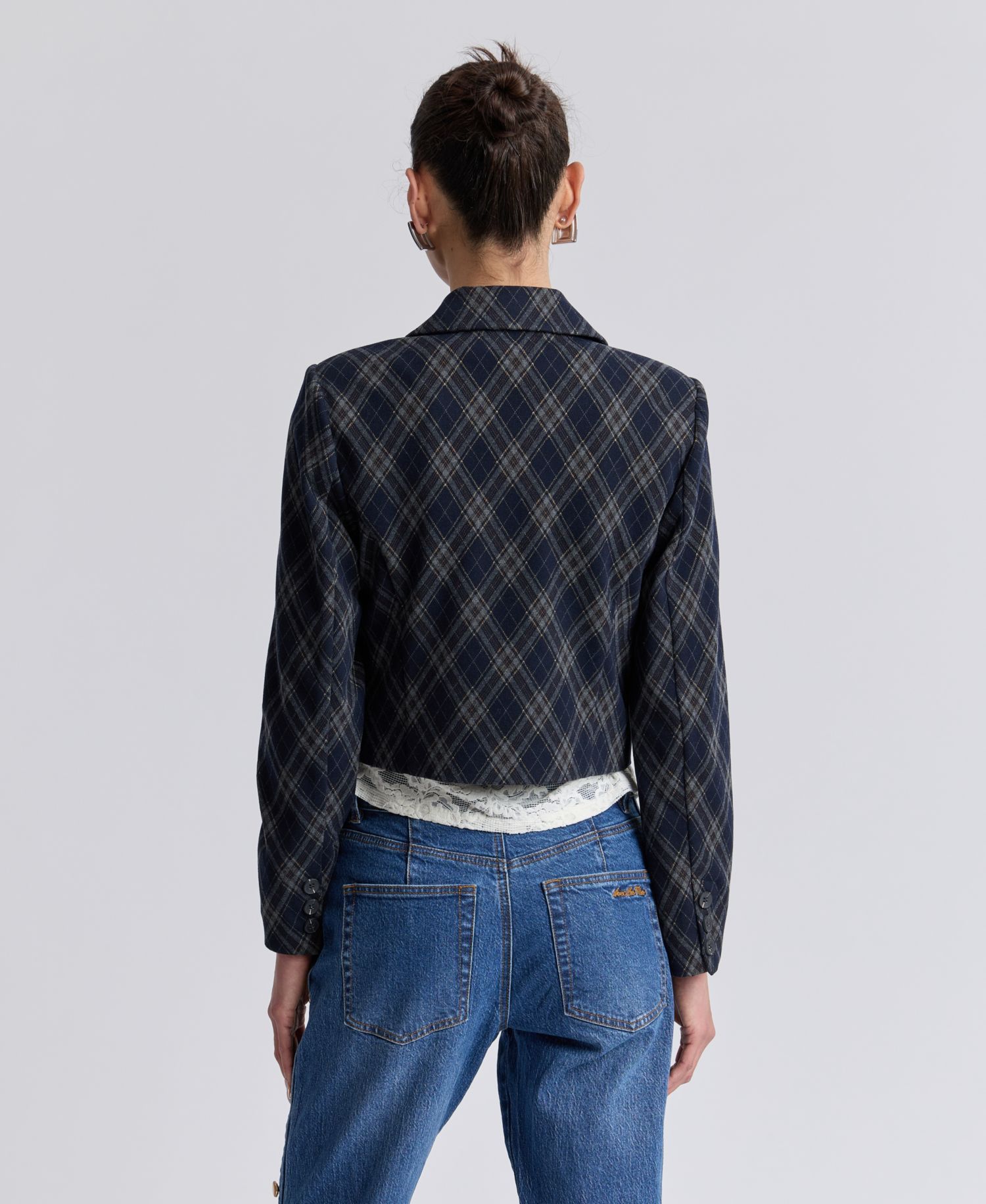 Women's Cropped Double-Breasted Blazer