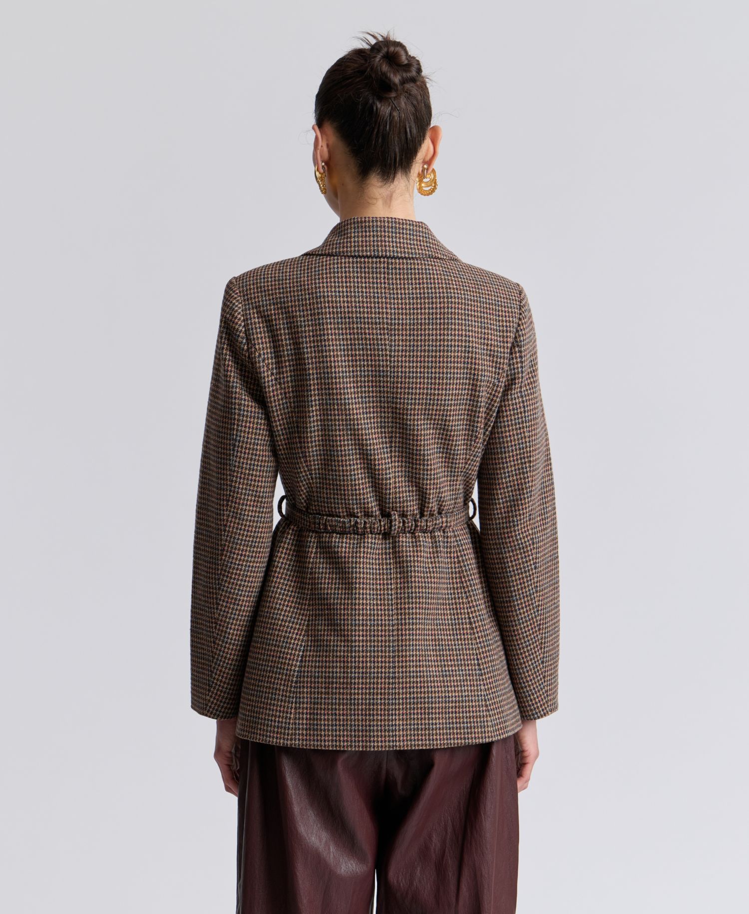 Women's Notch Lapel Collar Belted Blazer