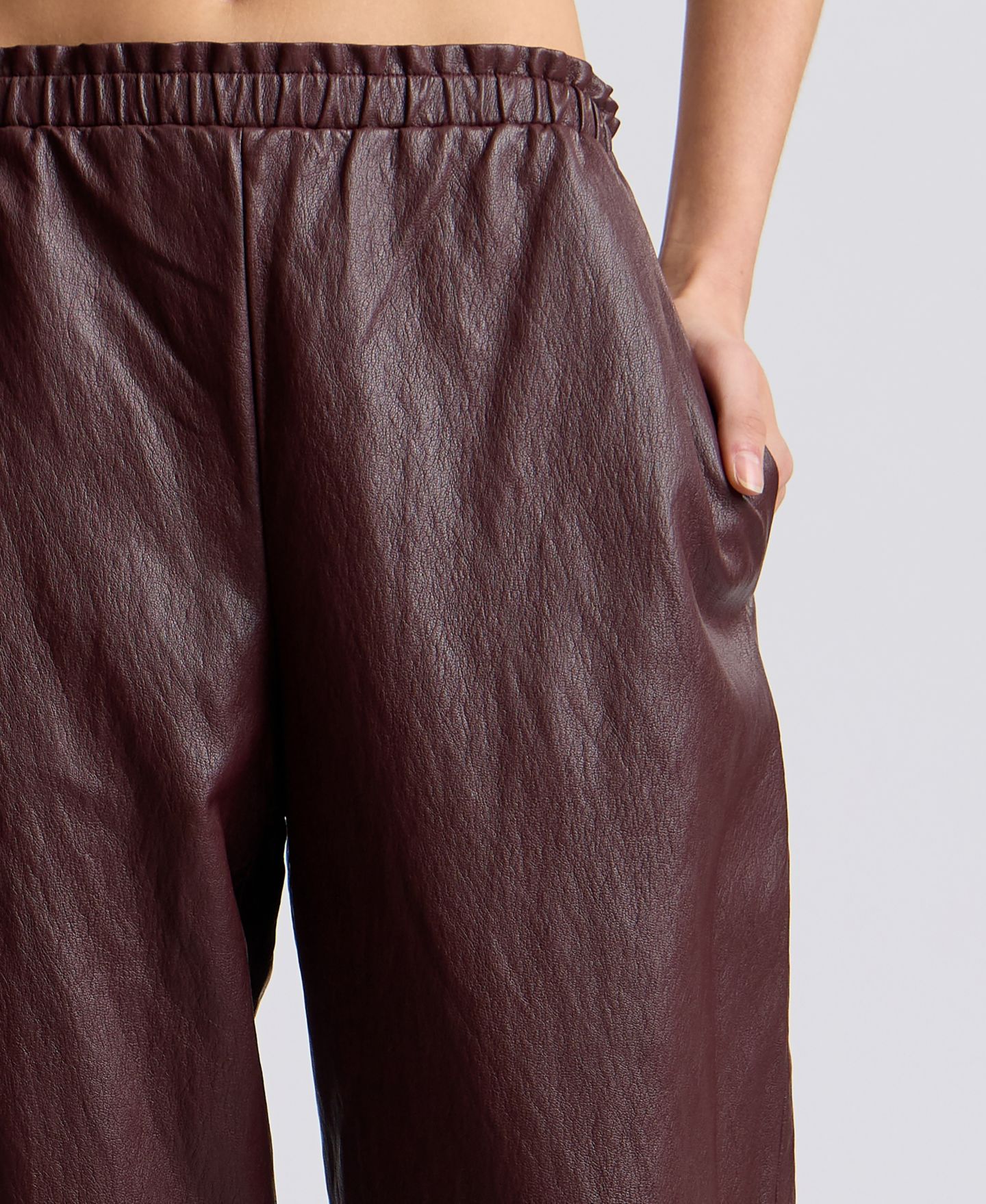 Женские брюки Avec Les Filles Elastic-Waist High-Rise Balloon, цвет: Бордо — фото 4
