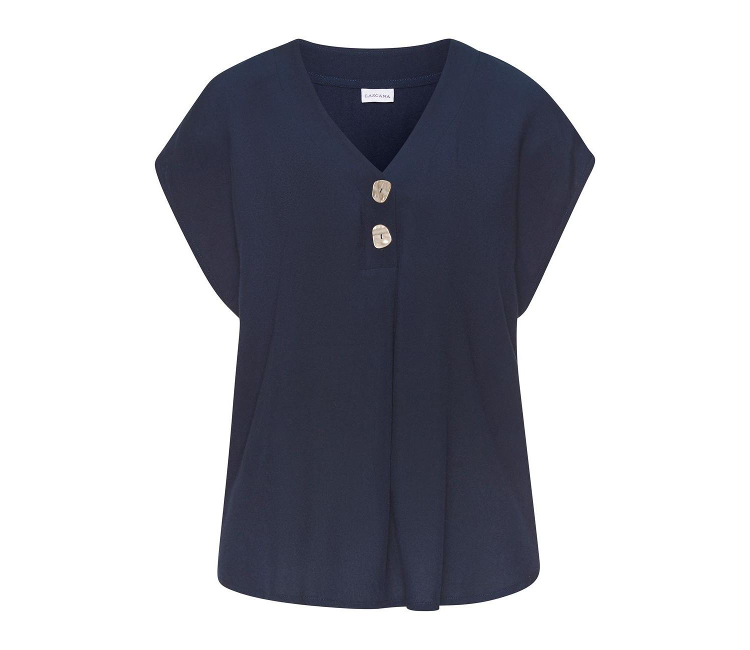 Women's Viscose Printed Button Detail Everyday Comfort Blouse