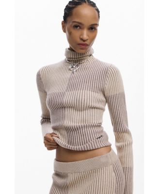 Women's Checked turtleneck sweater