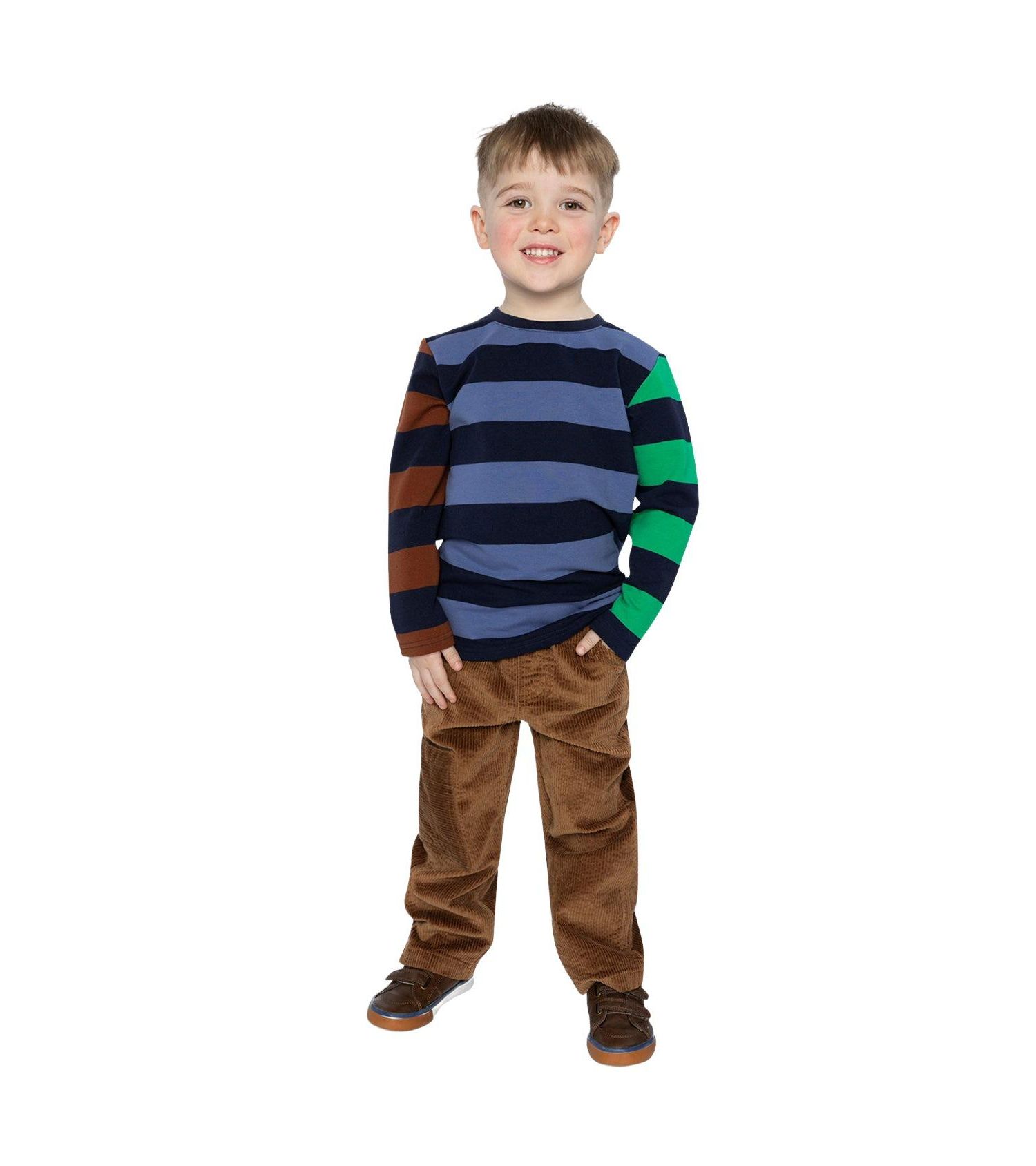 Little and Big Boy Large Striped Long Sleeve T-Shirt
