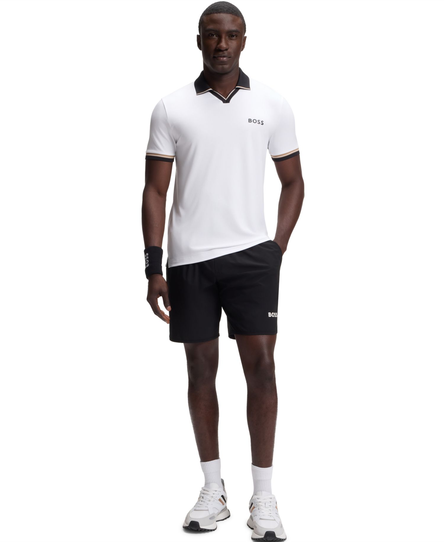 Men's Signature-Stripe Active Slim-Fit Polo Shirt