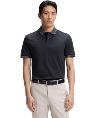 BOSS by Men's Mercerized-Cotton Slim-Fit Polo Shirt