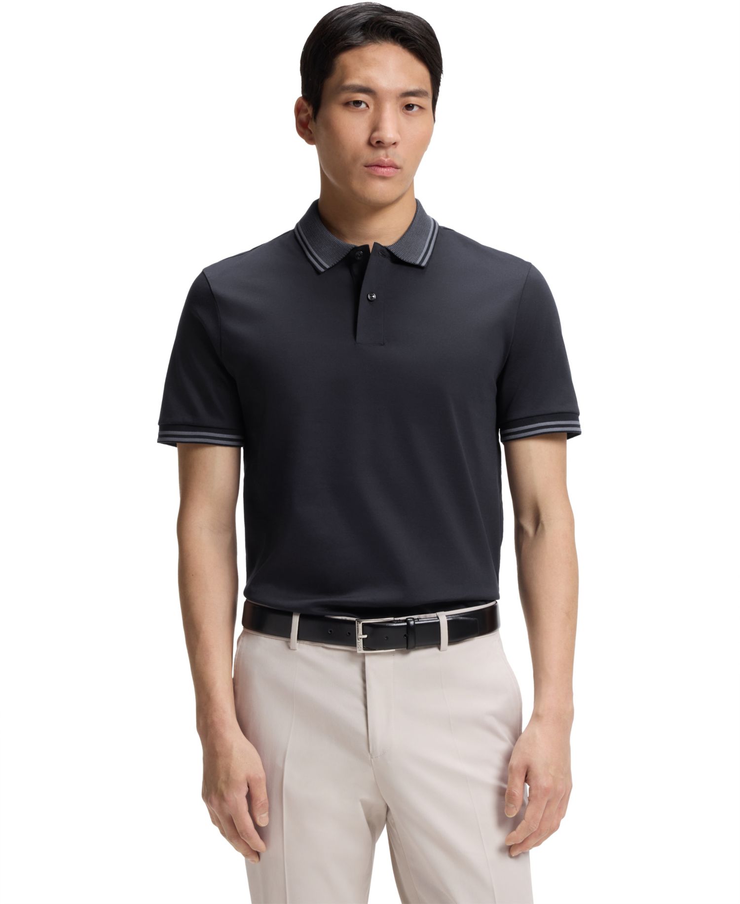Men's Mercerized-Cotton Slim-Fit Polo Shirt