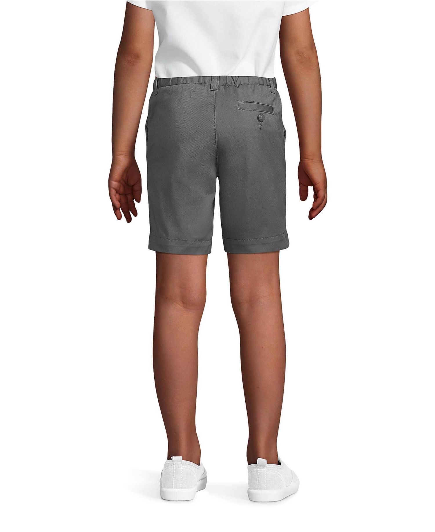 Little Girls School Uniform Plain Front Blend Chino Shorts