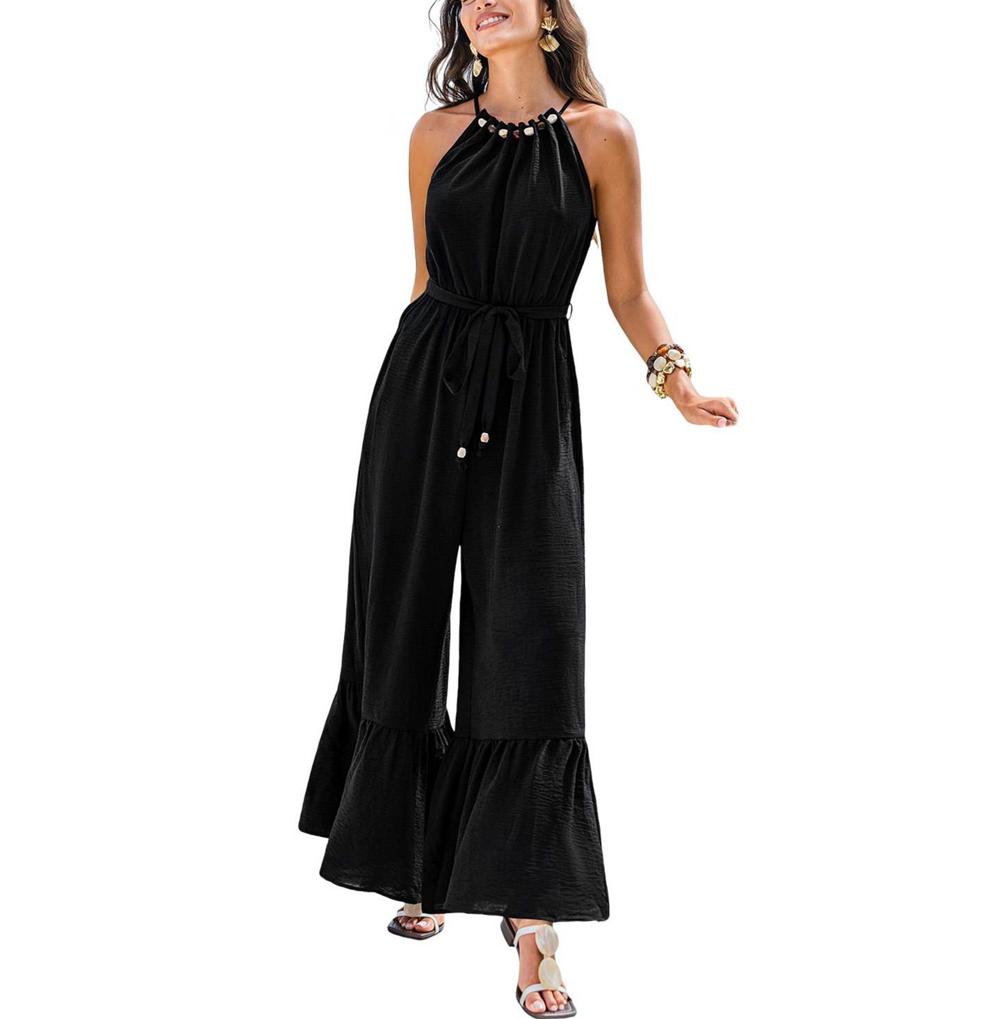 Женский комбинезон Cupshe Good Weather Black Jumpsuit, цвет: Чёрный — фото 2