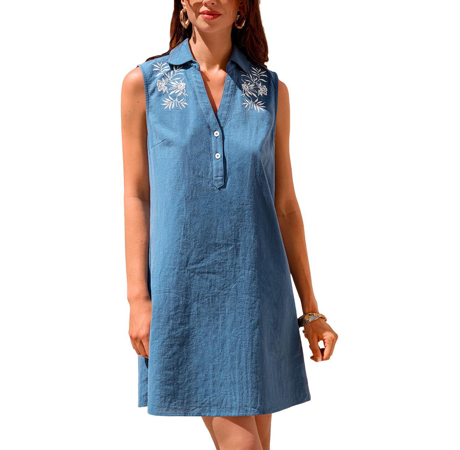 Women's Long Journey Blue Mini Beach Dress