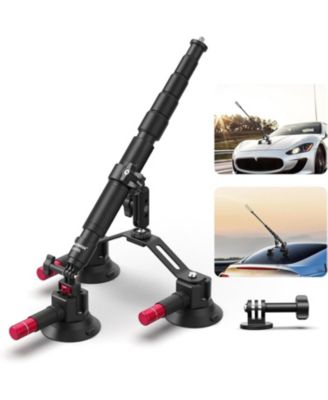 CA065 Triple Suction Cup Car Mount Kit with Extension Pole, Quick Release, Magic Arm for GoPro and  Insta360