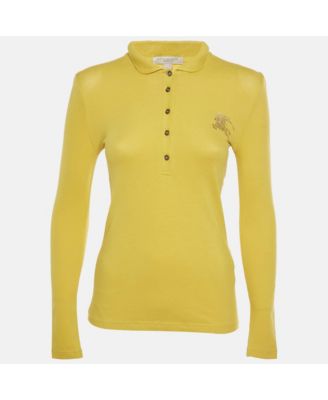 Women's Burberry Brit Embellished Logo Long-Sleeve Polo Shirt