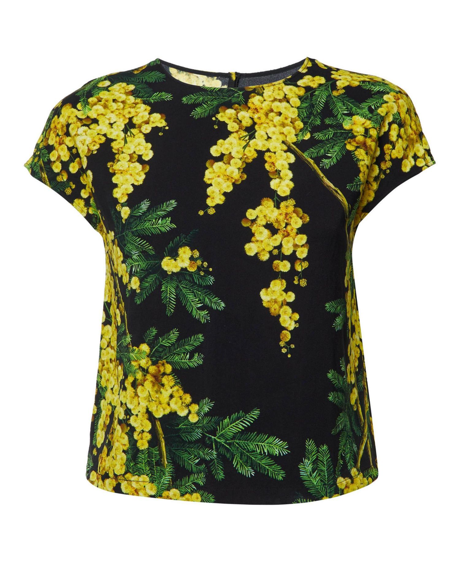 Women's Pre-Owned Dolce and Gabbana Acacia Print Stretch Crepe Top