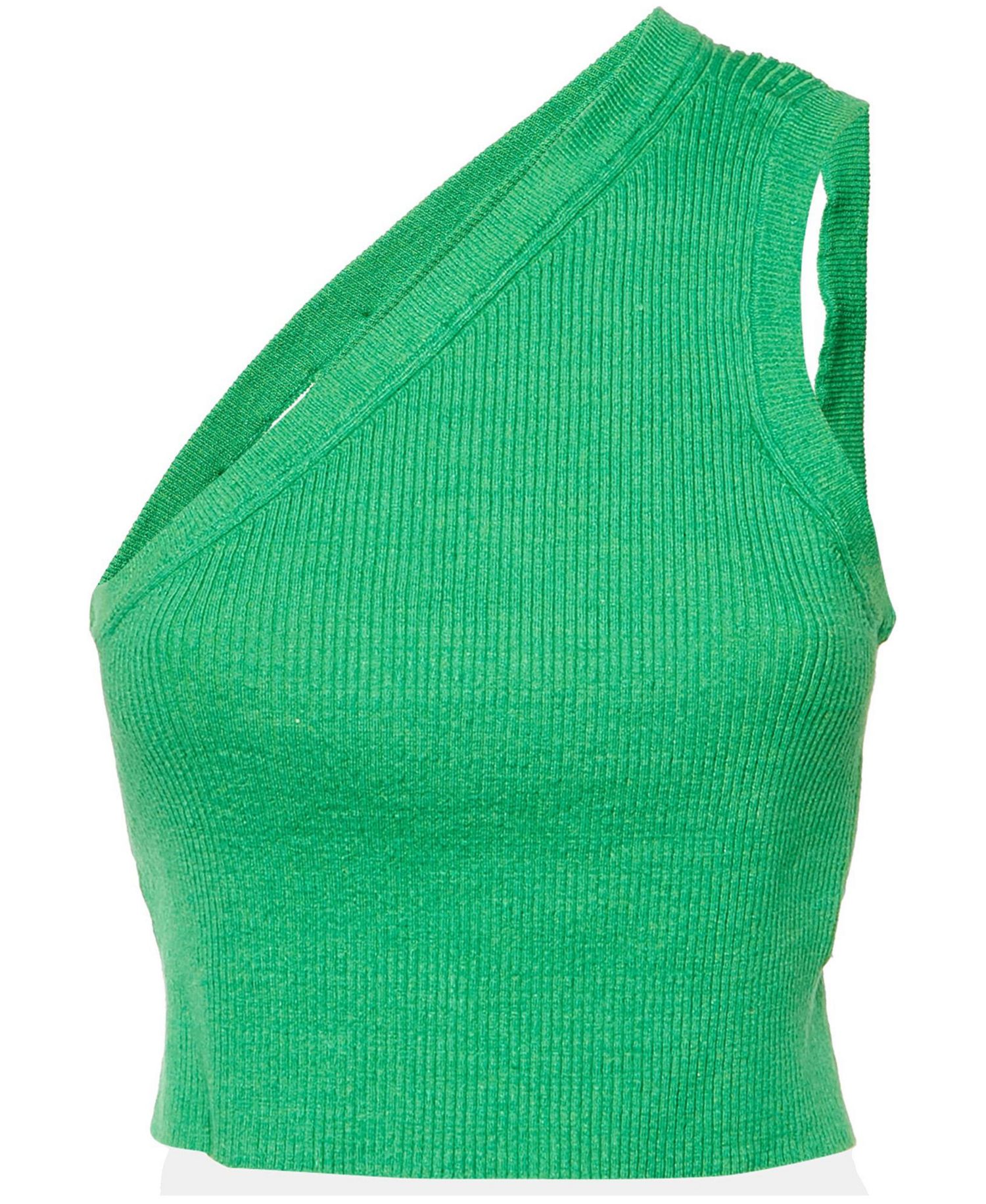 Women's Ribbed Knit One-Shoulder Cropped Top