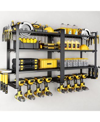 Power Tool Organizer Wall Mount Drill Holder Heavy Duty Iron Garage Storage Rack