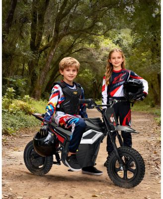 45.7"L x 21.3"W x 26.4"H Electric 4-Wheel Ride-On Motorcycle, Ages 3-7
