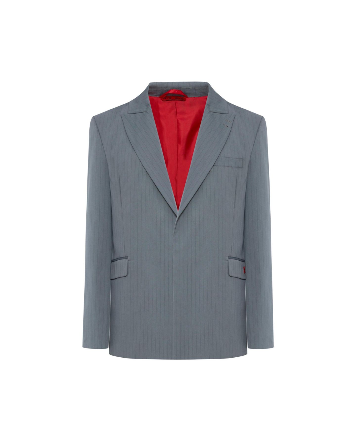 Мужской пиджак PCFG Striped Cotton-Blend Woven Tailored Blazer, цвет: Серый — фото 3