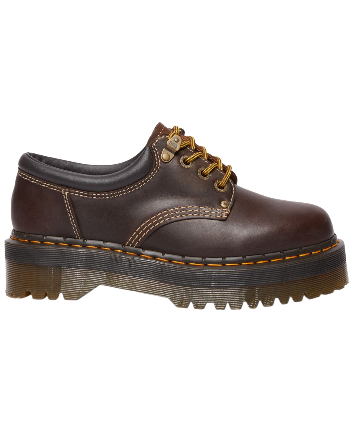 Женские кроссовки Dr. Martens 8053 Quad Arc Leather Lace-Up Casual, цвет: Тёмный коричневый — фото 2