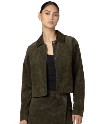 Women's Collared Suede Jacket thumbnail 6