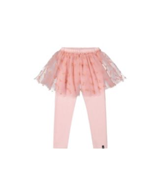 Baby Girls 12M-24M Leggings with Integrated Tulle Skirt Pale Dusty