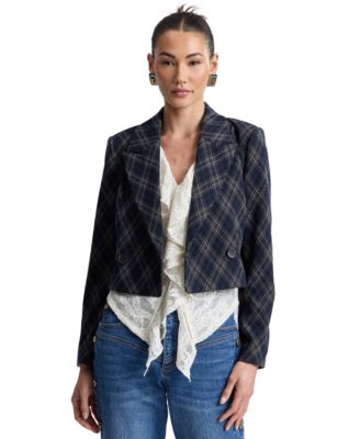 Women's Cropped Double-Breasted Blazer