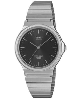 Men's Japanese Quartz Silver-Tone Stainless Steel Strap Watch 38.8mm