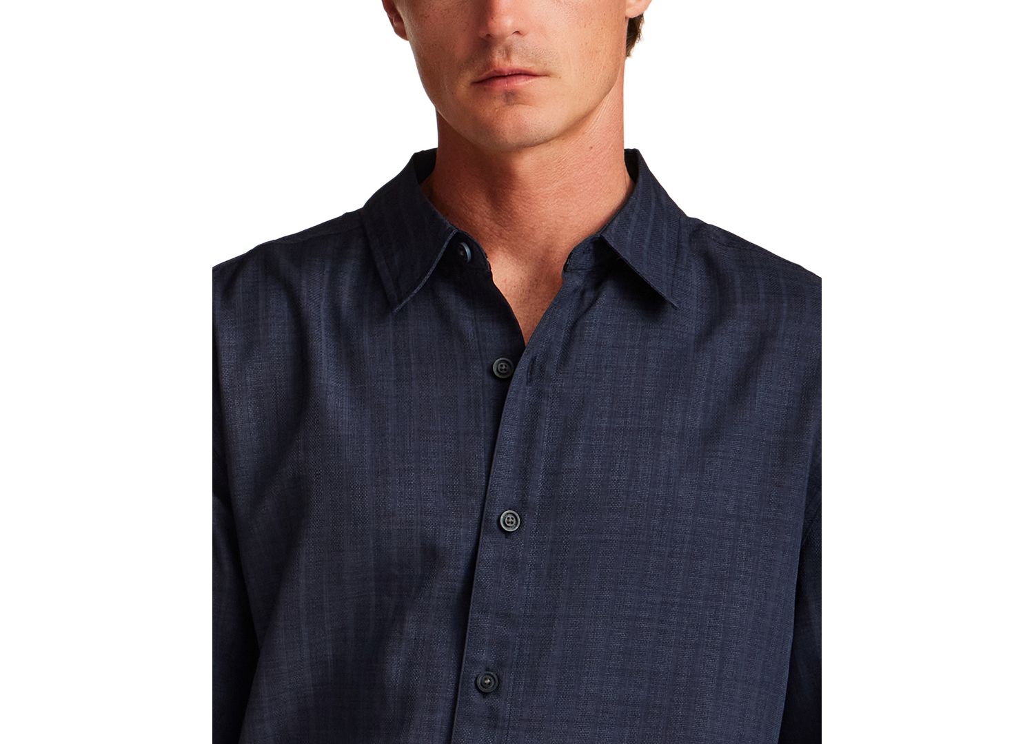 Men's Vertical Texture Long-Sleeve Shirt