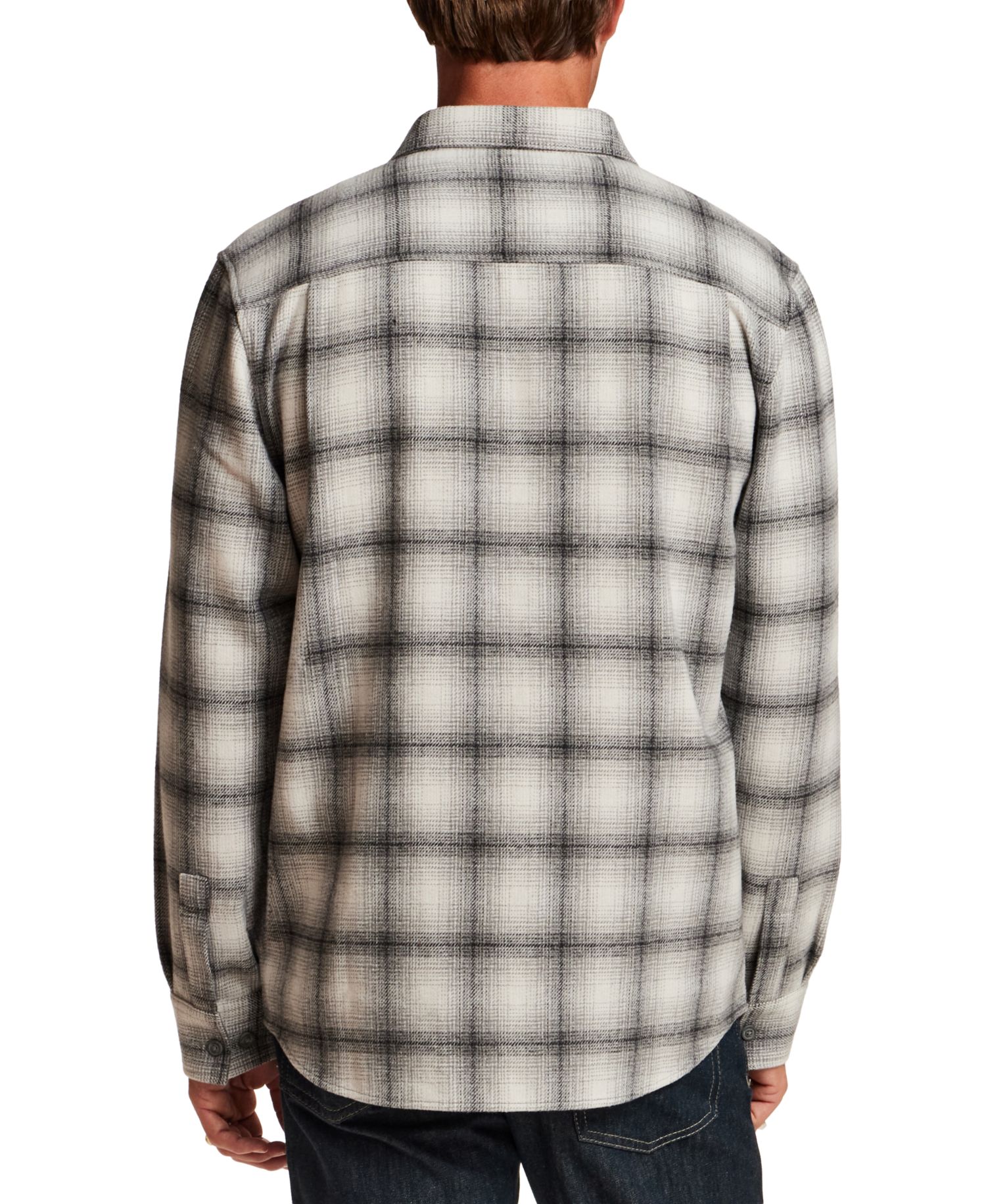 Men's Plaid Faux Wool Overshirt Jacket
