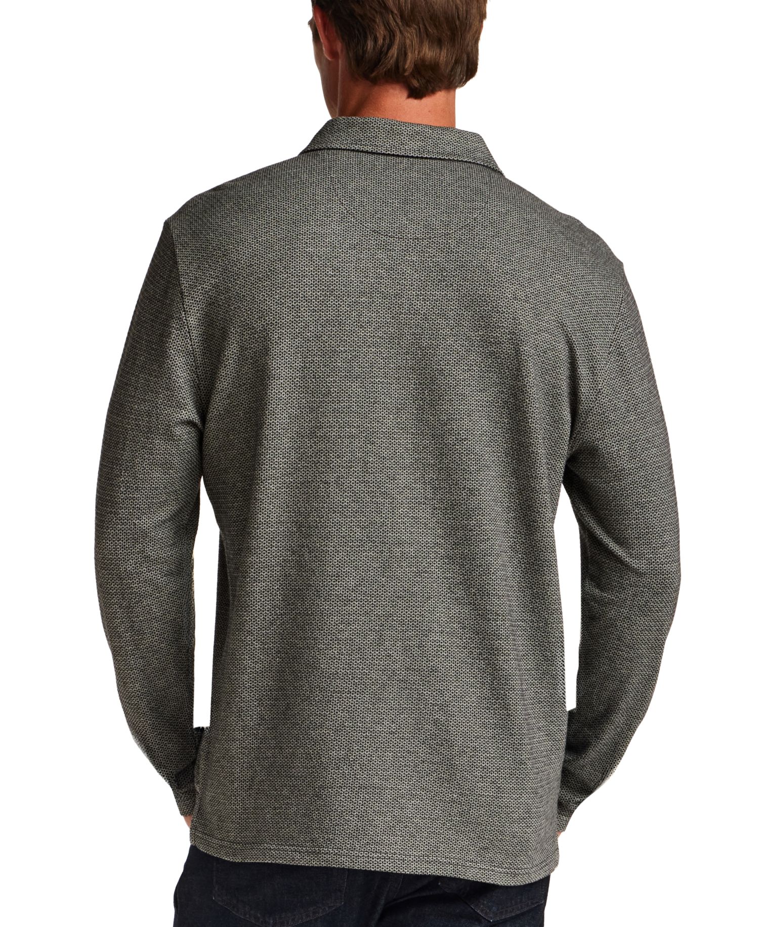 Men's Neat Print Knit Polo Shirt