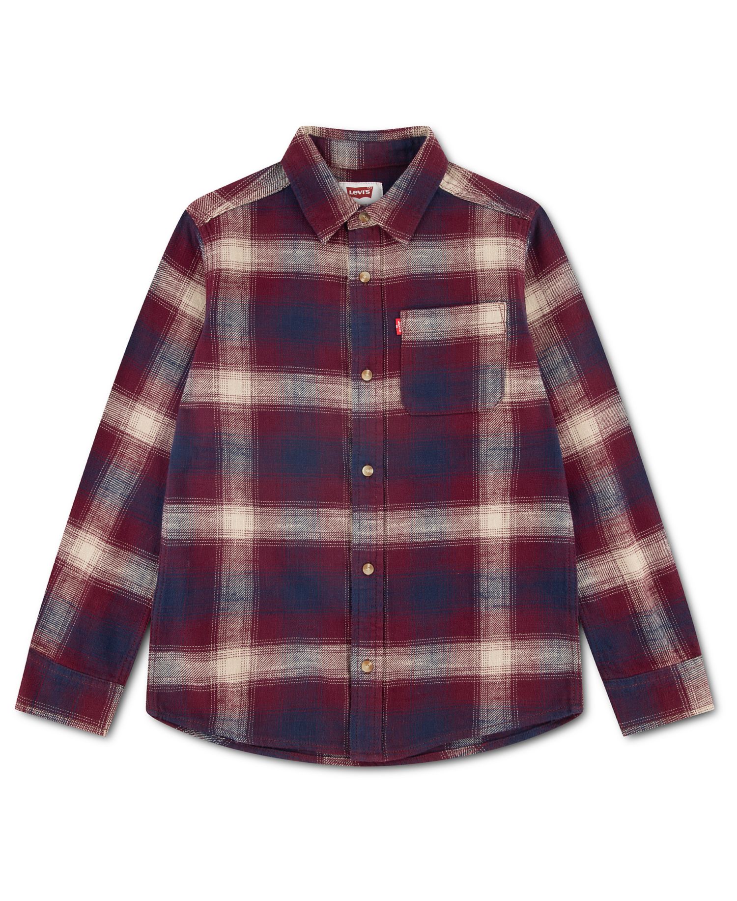 Boys' 2T-7 Shadow Plaid Long-Sleeve Shirt