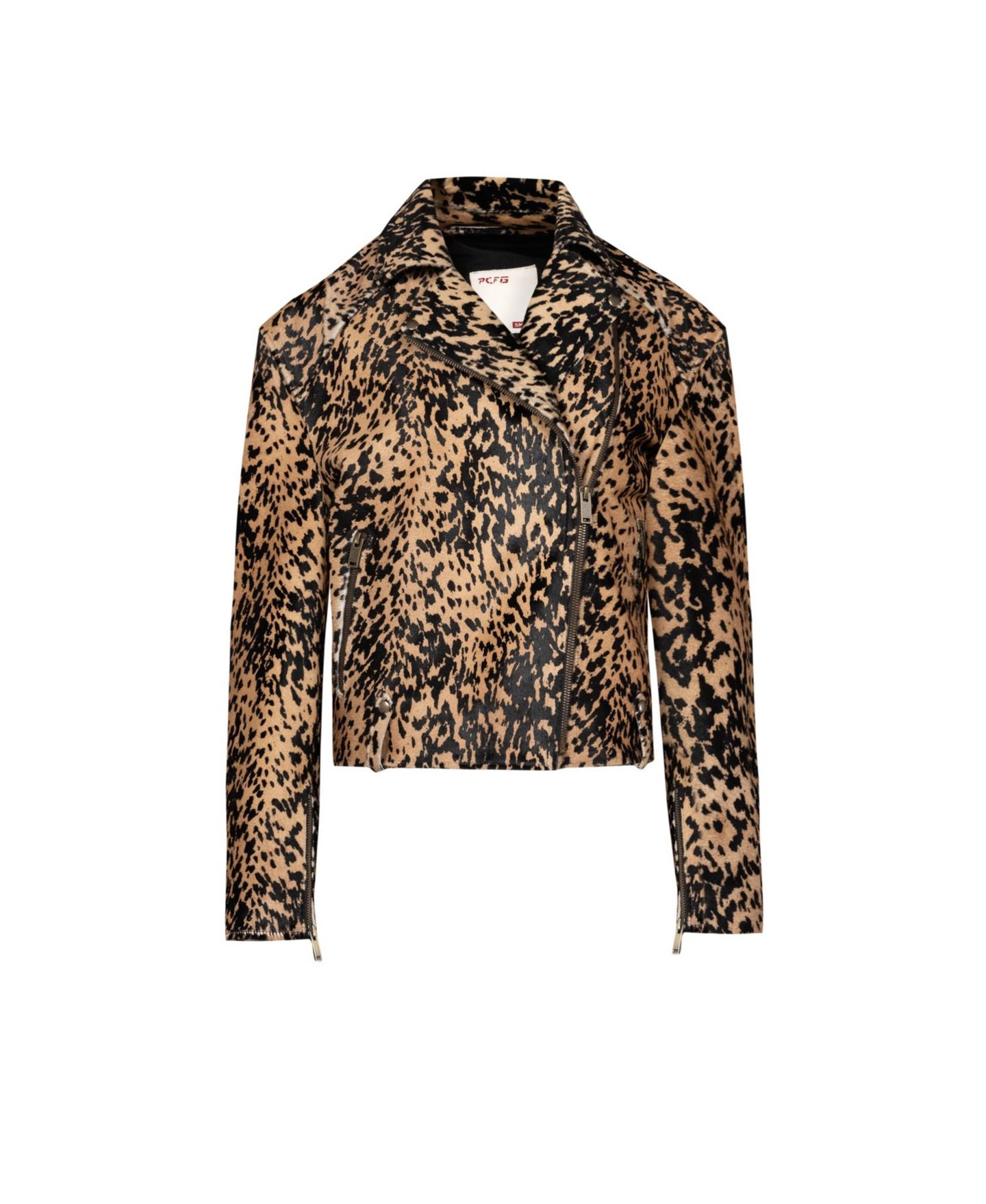 Женская куртка PCFG Your Itch Leopard-Print Kangaroo Leather, цвет: Леопардовый с принтом — фото 3