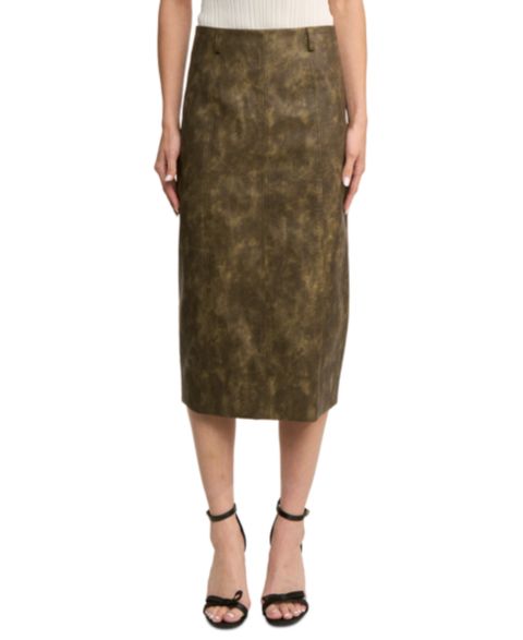 Женская юбка En Saison Margot Zippered Midi, цвет: Оливковый