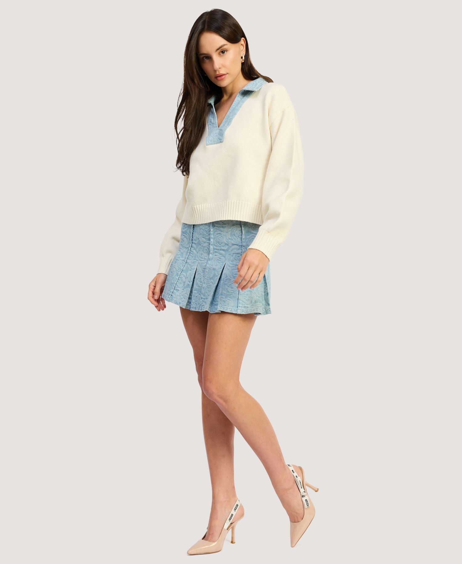 Women's Dominique Embroidered Denim Mini Skirt